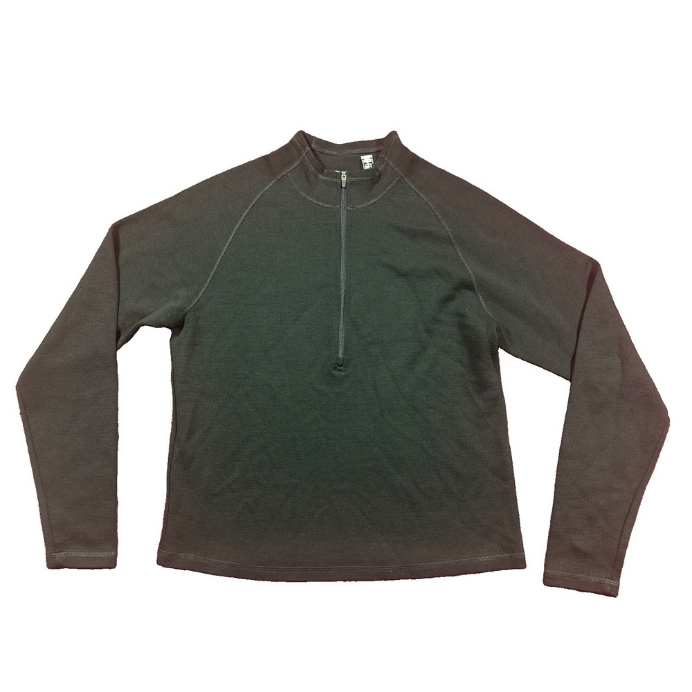 Ibex Super Wash Merino Wool Half Zip Pullover Sweater Womens Small Black USA
